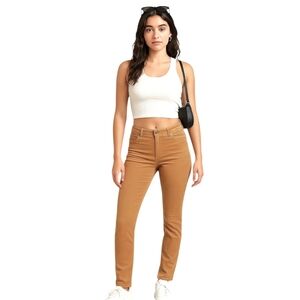 American Eagle Sateen Jeggings Wmns Sz 8 Tan/Camel 360 Stretch Casual Chic